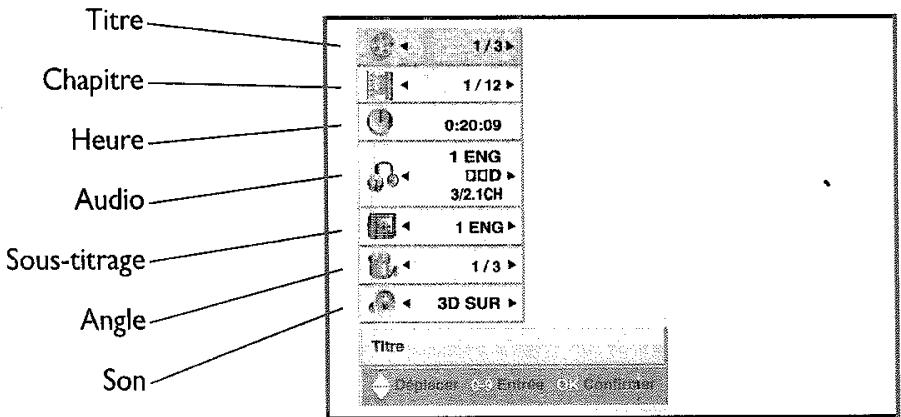 THOMSON DTH6300F - Menu Info en mode DVD - 1