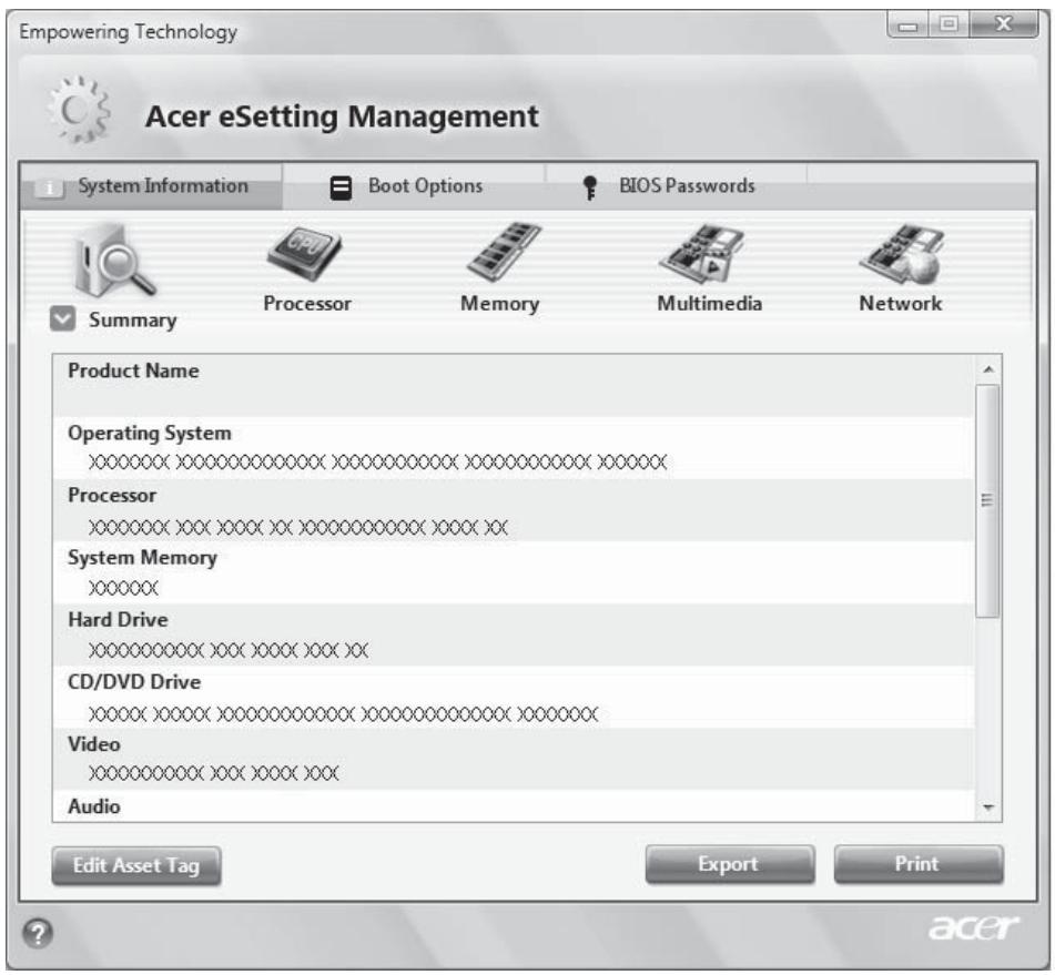 ACER ASP 5735Z-343G25MN - Acer eSettings Management - 2