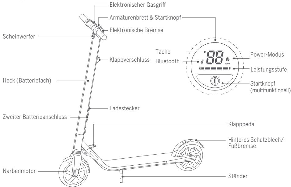 NINEBOT KICKSCOOTER ES2 DARK GREY - Diagramm - 1