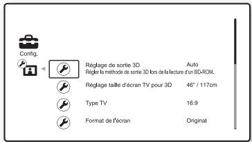 SONY BDV-L800 - Appuyez sur / pour sélectionner l'icone de la catégorie de réglages, puis appuyez sur . - 1