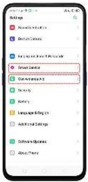 OPPO REN0_10X - L'option Services pratiques a eté divisée en Services pratiques et Aide de commodité - 1
