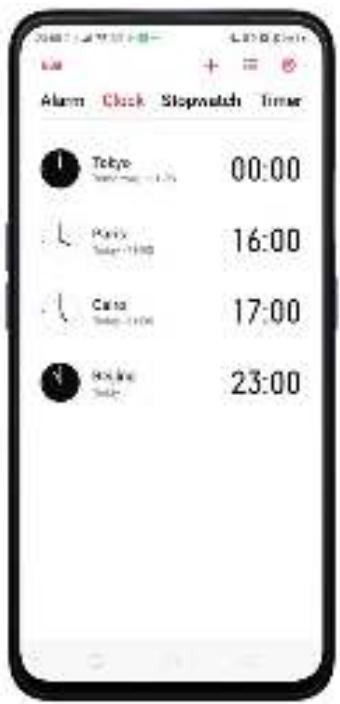 OPPO REN0_10X - Ajouter et visualiser les horloges à travers le monde - 1