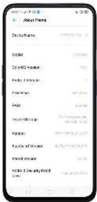 OPPO REN0_10X - 6.1.Nom du dispositif ColorOS 6.0 - 1