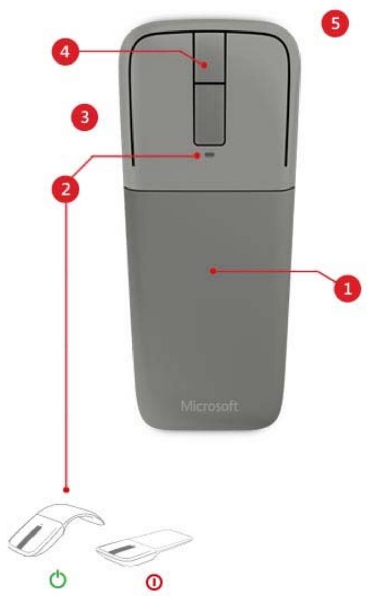 MICROSOFT ARC TOUCH BLUETOOTH MOUSE - Principales caractéristiques - 1