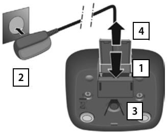 GIGASET A545 - Raccordement du chargeur (s'il est fourni) - 1