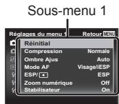 OLYMPUS SP-100E - Appuyez sur la touche MENU. - 3