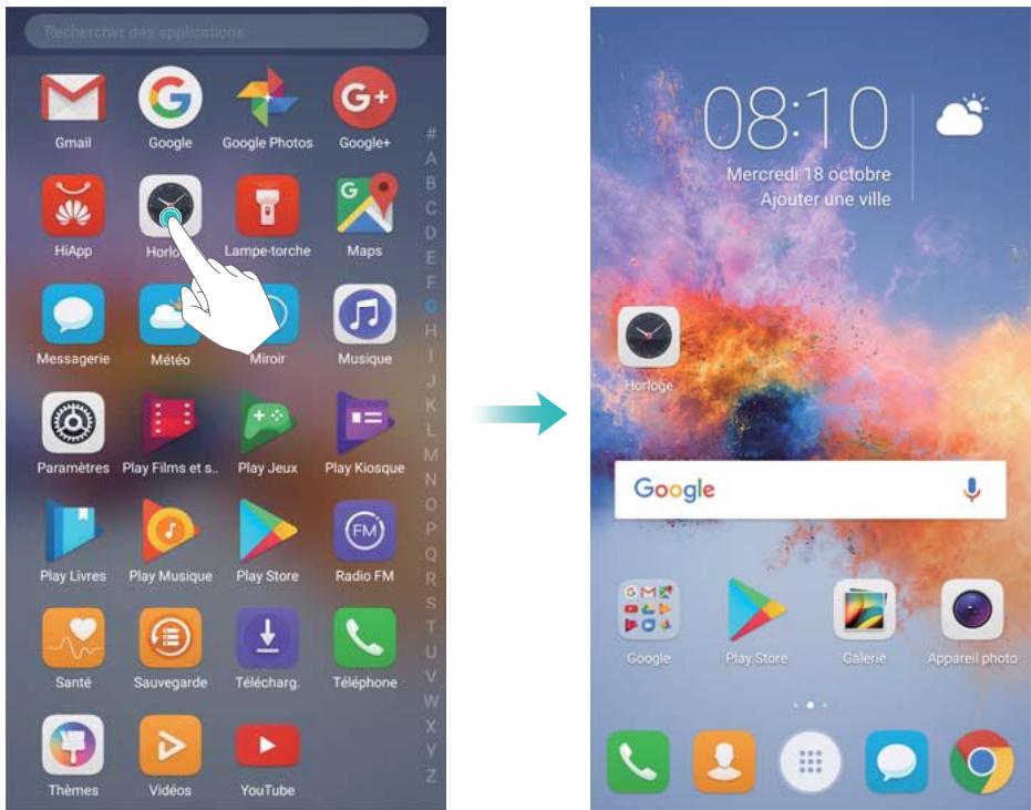 HONOR 7K BLEU - Ajouter des raccourcis d'application à l'écran d'accueil - 1