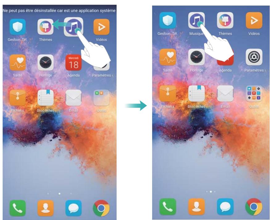 HONOR 7K BLEU - Déplacer les iconônes de l'écran d'accueil - 1