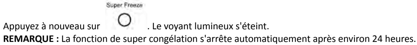 THOMSON THFZ190 - Pour désactiver la fonction de super congélation - 1