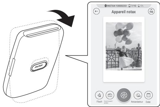 FUJIFILM INSTAX_LINK_DARK - Contrôle du zoom et de l'obturator lors de l'utilisation de la fonction « appareil instax » dans l'application. - 1