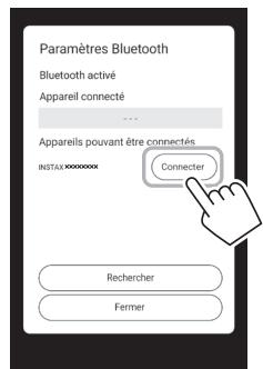FUJIFILM INSTAX_LINK_DARK - Lorsqu'une imprimante est détectée, touchez [Connector]. - 1
