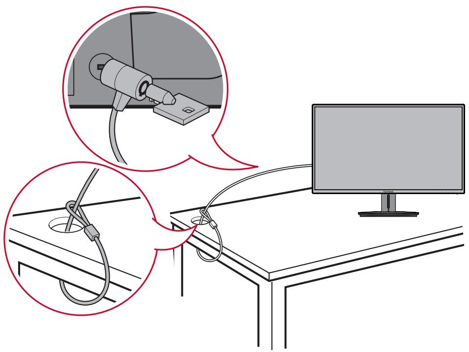 VIEWSONIC EcranVA2718-SH - Utilisation de la fente de sécurité - 1