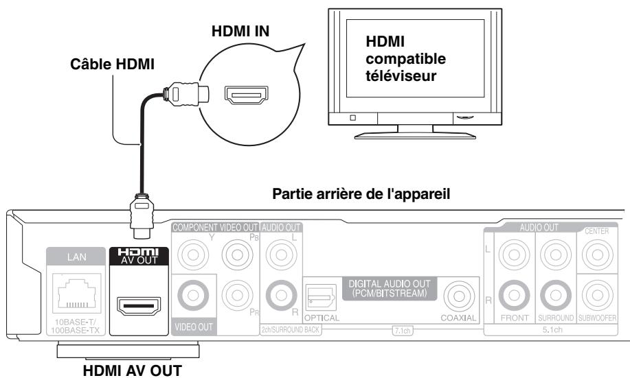 PANASONIC DMP-BD55 - Connecter à la prise HDMI AV OUT - 1