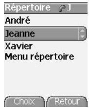 SAGEM myX-5.2 - Options à partir d'un contact ménorisé - 1