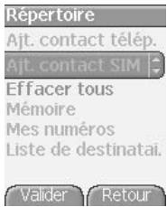 SAGEM myX-5.2 - Enregistrement d'un nouveau contact - 1