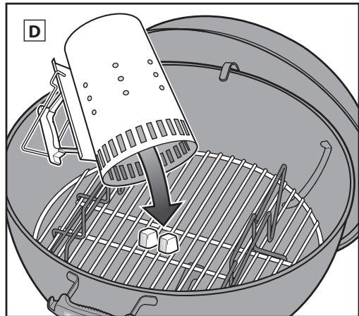 WEBER E-57350 - Allumer le charbon à l'aide d'une cheminée d'allumage - 3