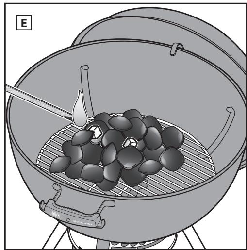 WEBER E-57350 - Allumer le charbon sans cheminé d'allumage - 6