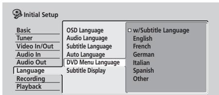 PIONEER DVR720H - DVD Menu Language - 1