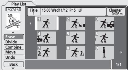 PIONEER DVR720H - Sélectionnez le titre qui contient les chapitres à monter, puis appuyez sur ENTER. - 2