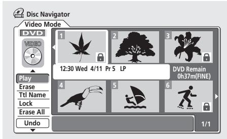 PIONEER DVR720H - Utilisation de Disc Navigator pour un DVD enregistrable et pour le disque dur - 1