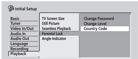 PIONEER DVR720H - Sélectionnez 'Country Code'. - 1
