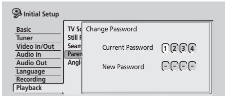 PIONEER DVR720H - Utilisez les touches numérotées pour taper le mot de passer existant. - 1