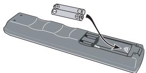 PIONEER DVR720H - Mise en place des piles dans le boîtier de télécommande - 2