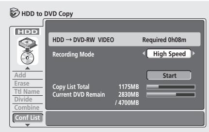 PIONEER DVR720H - Copie des documents de la liste de copie - 1