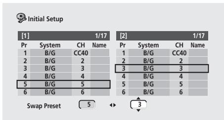 PIONEER DVR720H - Utilisez les touches ↑/↓ (curseur vers le haut/vers le bas) pour selectionner un canal préréglé à échanger. - 2