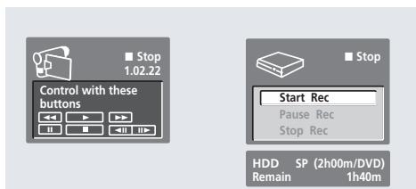 PIONEER DVR720H - Utilisez les touches ↑/↓ (curseur vers le haut/vers le bas) pour selectionner 'Start Rec' puis appuyez sur ENTER. - 1