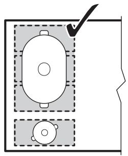 ELECTROLUX EIV64453 - Bonne position de l'ustensile de cuisine : - 1