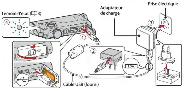 NIKON KeyMission 80 - Charge de l'accumulateur - 1
