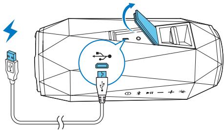 PHILIPS SB500M - Pour charger la batterie intégrée : - 1