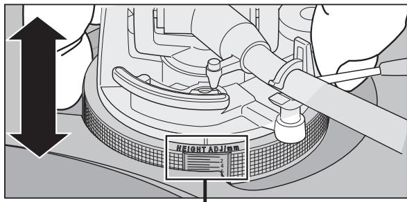 TECHNICS SL1500CEG-S - Réglez la hauteur avec la dispositif de réglage de la hauteur du bras. - 1