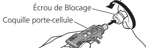 TECHNICS SL1500CEG-S - Montez la coquille porte-cellule avec la cellule de lecture dans le bras de lecture. gardez la coquille porte-cellule horizontal et serrez l'écrou de blocage. - 1