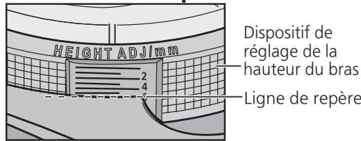 TECHNICS SL1500CEG-S - Réglez la hauteur avec la dispositif de réglage de la hauteur du bras. - 2