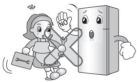 LG GRM-4924 WHT - Ne permette pas que de personnes autre qu'un ingénieur qualifié désassemble, répare ou alteré le réfrigérateur. - 1