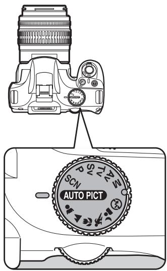 PENTAX KM+18-55+KIT+CHARG - Réglez le sélecteur de mode sur AUTOPICT. - 1