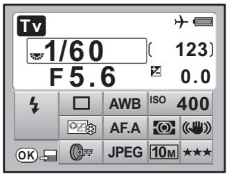 PENTAX KM+18-55+KIT+CHARG - Tournez la molette de sélection et réglez la vitesse d'obturation. - 2