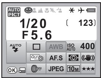 PENTAX KM+18-55+KIT+CHARG - Contrôlez l'écran d'etat puis appuyez sur le bouton OK. - 1