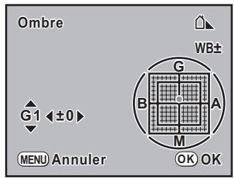 PENTAX KM+18-55+KIT+CHARG - Utilisez le bouton de navigation (  ) pour affiner le réglage de la balance des blancs. - 1