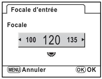 PENTAX KM+18-55+KIT+CHARG - Utilisez le bouton de navigation (▲▶) ou la molette de sélection pour régler [Focale]. - 1