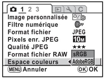 PENTAX KM+18-55+KIT+CHARG - Réglage de l'espace couleur - 1