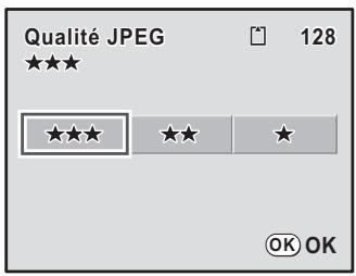 PENTAX KM+18-55+KIT+CHARG - Utilisez le bouton de navigation (▲▶) pour sélectionner un niveau de qualité. - 1
