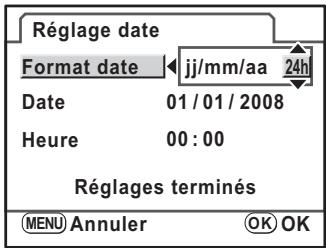 PENTAX KM+18-55+KIT+CHARG - Réglage de la date et de l'heure - 2