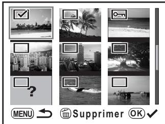 PENTAX KM+18-55+KIT+CHARG - Utilisez le bouton de navigation (▲▼▲▶) pour déplacer les images à supprimer et appuyez sur le bouton OK. - 1