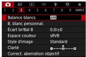 CANON R6 - Sélectionnez [Balance blancs]. - 1