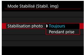 CANON R6 - Sélectionnez [Stabilisation photo]. - 1
