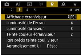 CANON R6 - Sélectionnéz [Y: Affichage écran/viseur]. - 1