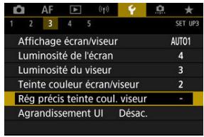 CANON R6 - Sélectionnéz [F: Rég précis teinte coul. viseur]. - 1